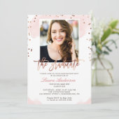 Invitation Fête de remise de diplômes Photo de diplômé Or Ros (Debout devant)