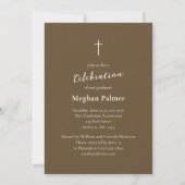 Invitation Fête de remise de diplômes rustique simple chrétie (Dos)