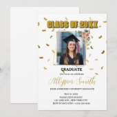 Invitation Fête de remise de diplômes simple sur le thème de  (Devant / Derrière)