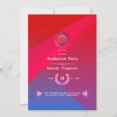 Invitation Fête de remise de diplômes virtuelle Geometric Glo (Devant)
