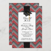 Invitation Fête de remise des diplômes 2013 rouge moderne de (Devant / Derrière)