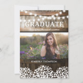 Invitation Fête de remise des diplômes 2025 Photo Rustique Ca (Devant)