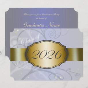 Invitation Fête de remise des diplômes 2026 Bleu ciel Récolte