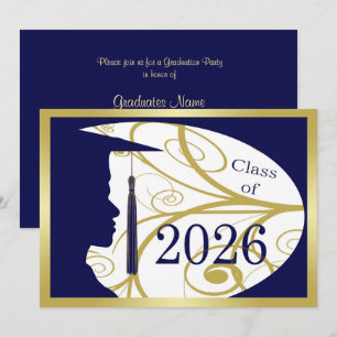 Invitation Fête de remise des diplômes 2026 silhouette homme