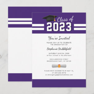 Invitation Fête de remise des diplômes 2026 Simple Violet