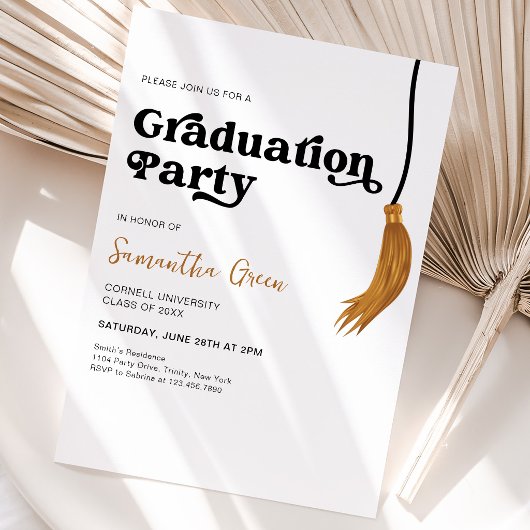 Invitation Fête de remise des diplômes à pompon
