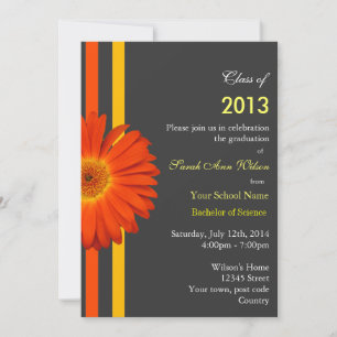 Invitation Fête de remise des diplômes avec des fleurs de mar