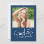 Invitation Fête de remise des diplômes avec photo de script b (Devant)