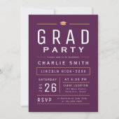 Invitation Fête de remise des diplômes avec typographie simpl (Devant)