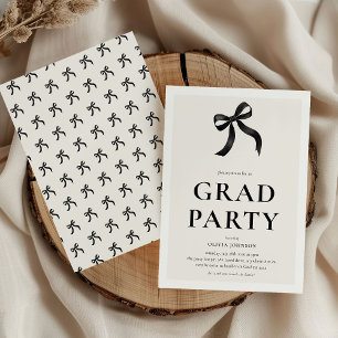 Invitation Fête de remise des diplômes avec un élégant nœud n