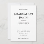 Invitation Fête de remise des diplômes avec un script minimal (Dos)