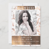 Invitation Fête de remise des diplômes Bronze Doré Photo de d (Dos)