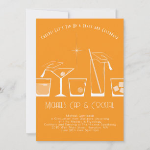 Invitation Fête de remise des diplômes Casquette et Cocktail