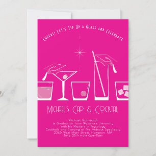 Invitation Fête de remise des diplômes Casquette et Cocktail 