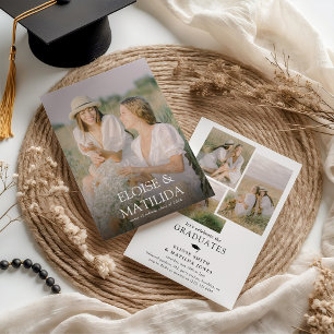 Invitation Fête de remise des diplômes conjointe moderne avec