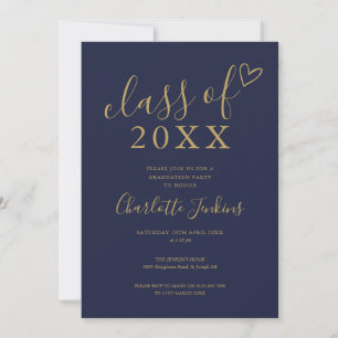 Invitation Fête de remise des diplômes de classe de script or