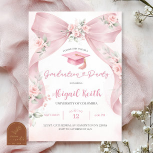 Invitation Fête de remise des diplômes de fille coquette avec