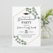 Invitation Fête de remise des diplômes de photo d'eucalyptus (Debout devant)