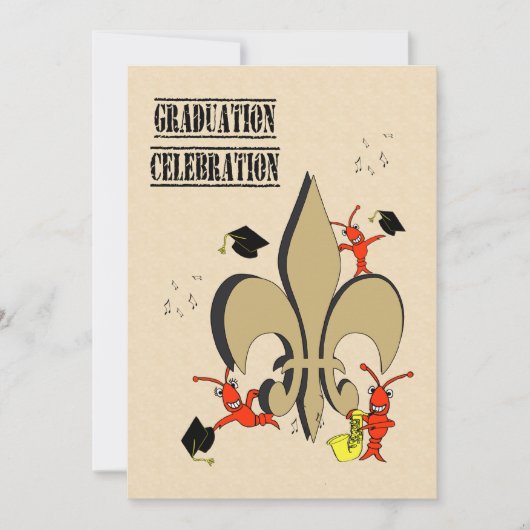 Invitation Fête de remise des diplômes d'écrevisses de Cajun (Devant)