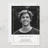 Invitation Fête de remise des diplômes d'or simple de photo (Devant)