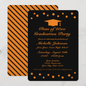 Invitation Fête de remise des diplômes du lycée noir et orang (Devant / Derrière)