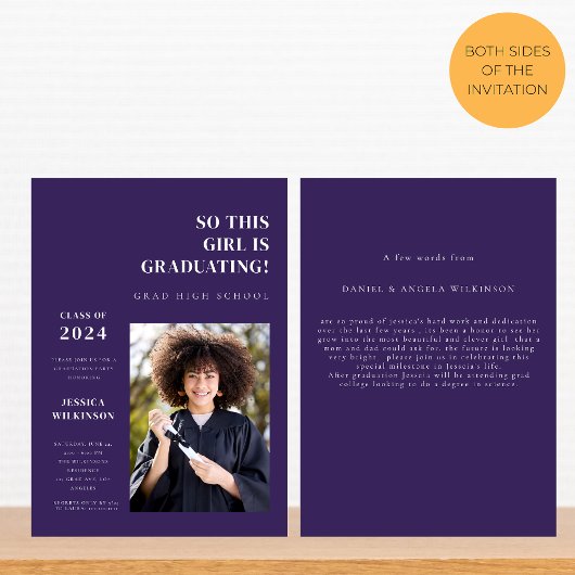 Invitation Fête de remise des diplômes du lycée photo moderne