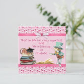 Invitation Fête de remise des diplômes du thé du chapelier (Debout devant)