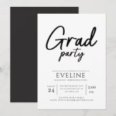 Invitation Fête de Remise des Diplômes Écriture Moderne (Devant / Derrière)