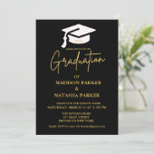 Invitation Fête de remise des diplômes élégante avec calligra (Debout devant)