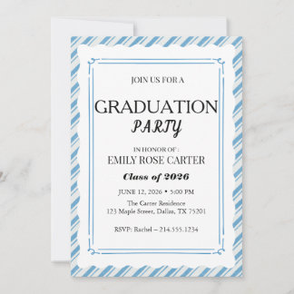 Invitation Fête de remise des diplômes Élégante avec Flourish