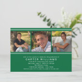 Invitation Fête de remise des diplômes élégante et verte avec (Debout devant)