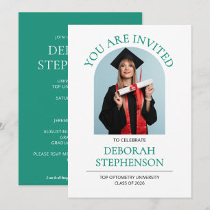 Invitation Fête de remise des diplômes en TEAL moderne 2026 P