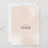 Invitation Fête de remise des diplômes florale rose poussiére (Dos)