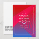 Invitation Fête de remise des diplômes Geometric Glow (Devant / Derrière)