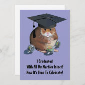 Invitation Fête de remise des diplômes : Hamster mignon avec (Devant / Derrière)