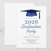Invitation Fête de remise des diplômes Modern Blue 2026  (Devant / Derrière)