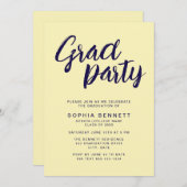 Invitation Fête de Remise des Diplômes Moderne Chic Écriture (Devant / Derrière)
