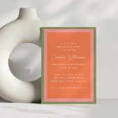 Invitation Fête de remise des diplômes moderne orange vert ro