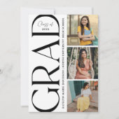 Invitation Fête de remise des diplômes multi-photos en typogr (Devant)