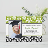 Invitation Fête de remise des diplômes noire de chaux de (Debout devant)