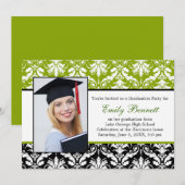 Invitation Fête de remise des diplômes noire de chaux de (Devant / Derrière)