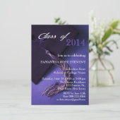 Invitation Fête de remise des diplômes noire pourpre élégante (Debout devant)