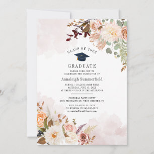 Invitation Fête de remise des diplômes Pastel Blush Floral 20