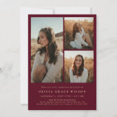 Invitation Fête de remise des diplômes photo d'arche promotio (Dos)