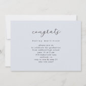 Invitation Fête de remise des diplômes photo élégante script (Dos)