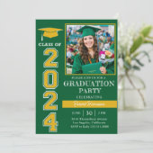 Invitation Fête de remise des diplômes photo verte moderne 20 (Debout devant)