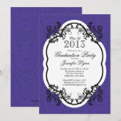 Invitation Fête de remise des diplômes pourpre élégante de (Devant / Derrière)