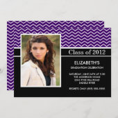 Invitation Fête de remise des diplômes pourpre moderne de (Devant / Derrière)