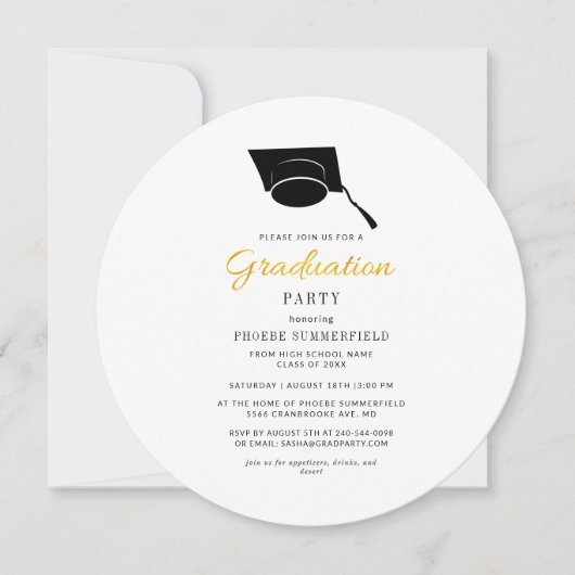 Invitation Fête de Remise des Diplômes Simple Moderne 2026 (Devant)
