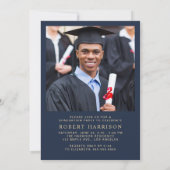 Invitation Fête de remise des diplômes universitaire élégante (Dos)